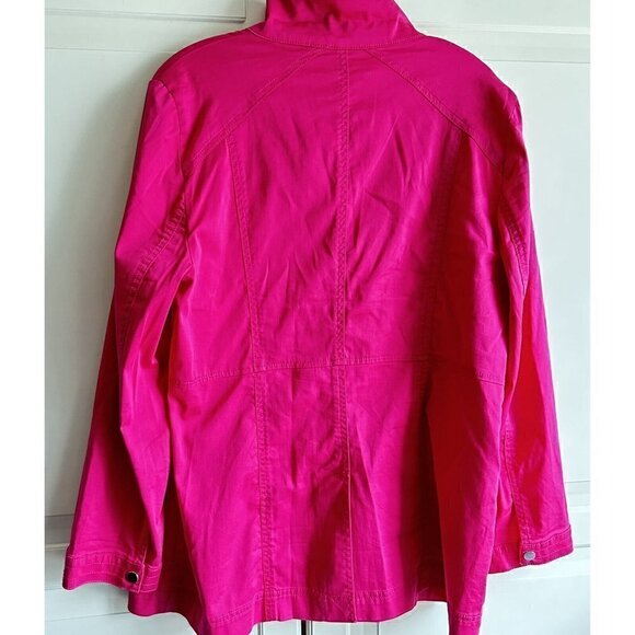 Chicos Pink Jacket‎ Womens Size 2 Button Long Sleeve Blouse - Picture 2 of 9